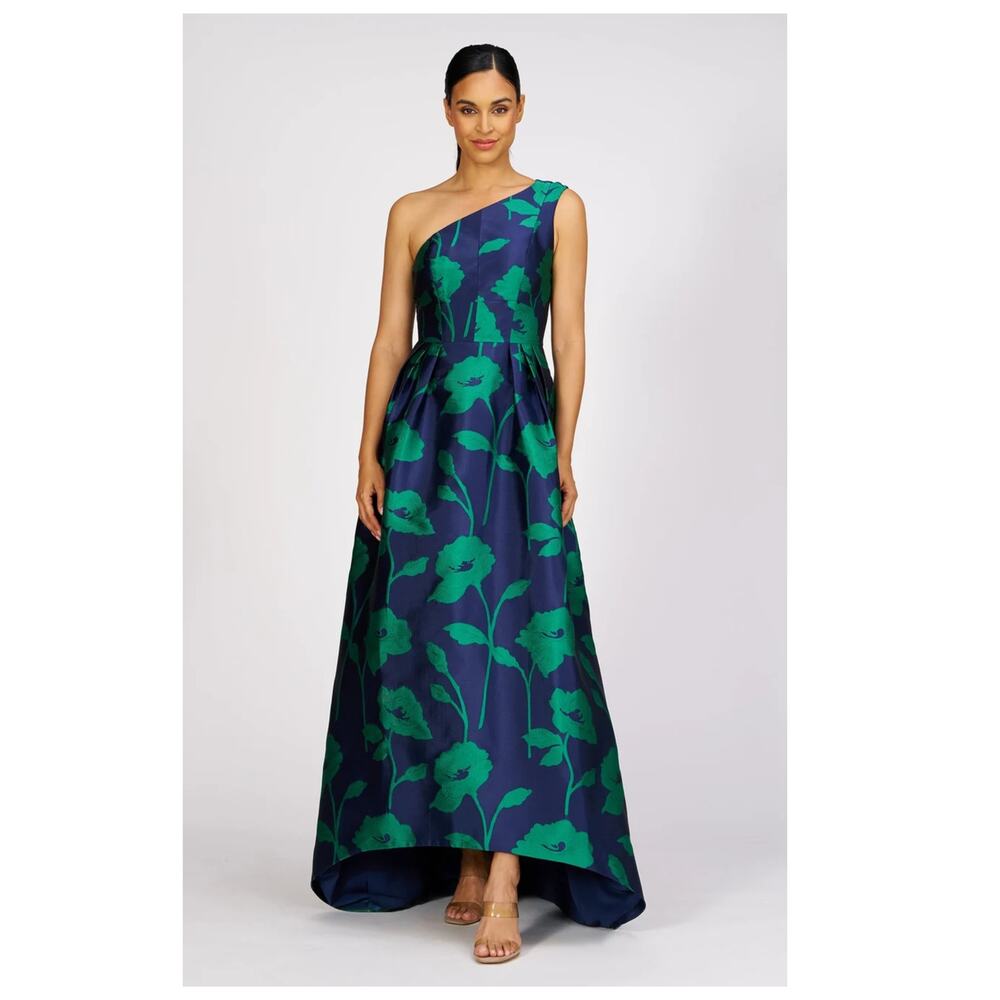 NEW Kay Unger Tiara Floral Print One-Shoulder Gown Size 6 - Picture 3 of 14